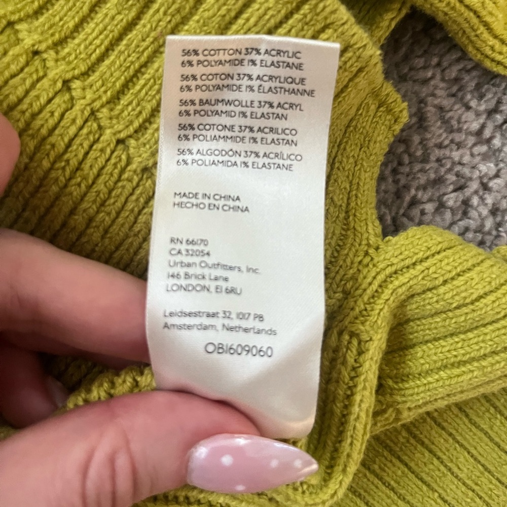 Free People Easy Street Cropped Pullover In Chartreuse - Picture 4 of 6
